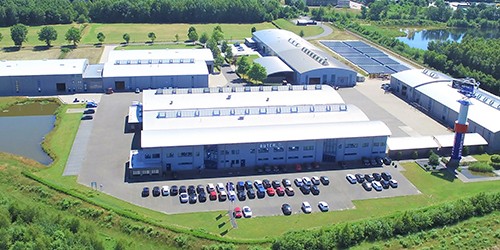 Aerial View of the Company Premises with the Büter Hebetechnik Company Building
