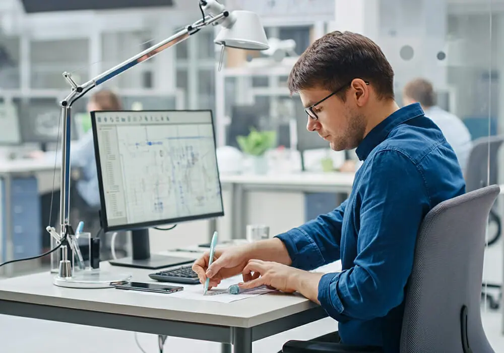 Design Engineer at His Workplace