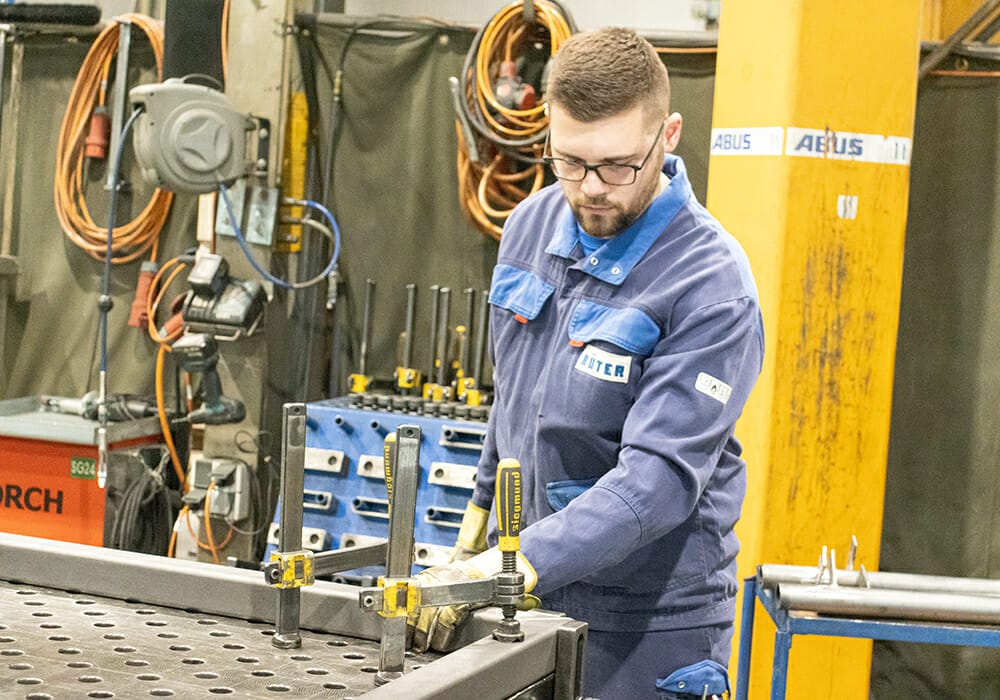 Metal Fabricator / Pre-assembler-Tack Welder at His Workplace